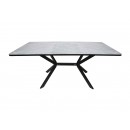 Стол ВВР Миллер Мрамор серый/черный №7, стекло ф/п 120-160/80